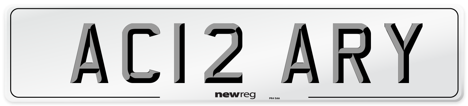 AC12 ARY Number Plate from New Reg